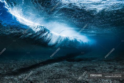Underwater Wave Breaking — Daytime Ocean Stock Photo 138216390
