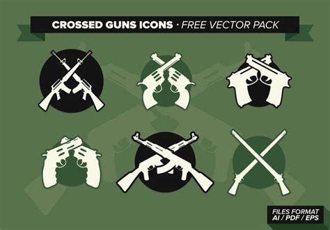 Crossed Guns Icons Free Vector Pack 133925 Welovesolo