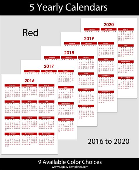 5 X 7 2020 Calendar Calendar Printables Free Templates
