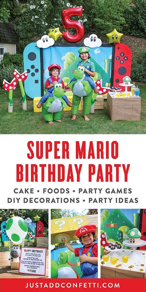 Eastons Super Mario Birthday Party Just Add Confetti Mario