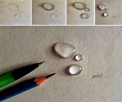 40 Realistic Water Drops Drawings And Tutorials Bored Art