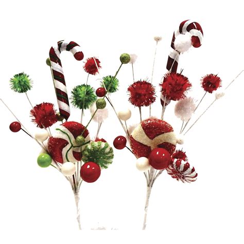 Christmas Candy Pick 11 Inches 2 Assorted Styles