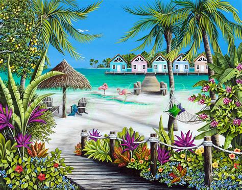 Tropical Escape Tropical Art Coastal Art Coastal Home Decor Beach