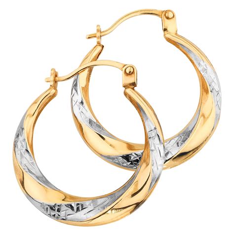 They come with amazing offers and discounts. Hoop Earrings in 10ct Yellow & White Gold