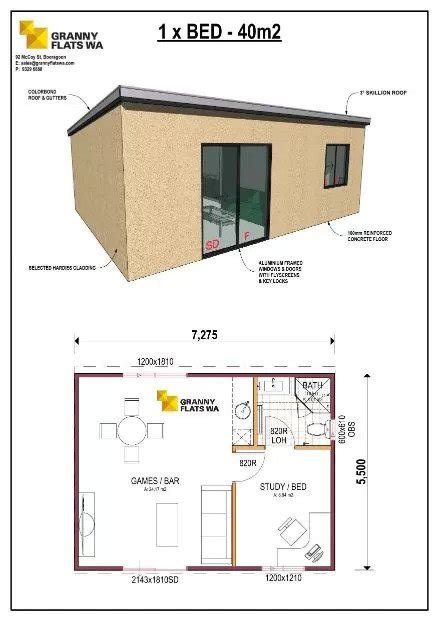 One Bedroom Granny Flat Designs And Floor Plans Gfwa