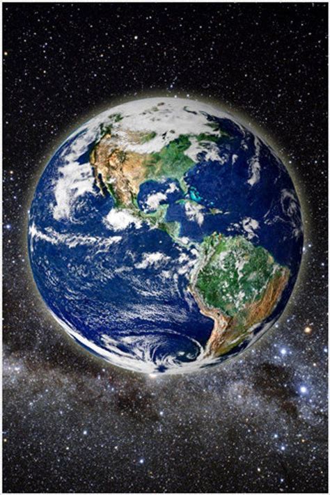 Decorative Beautiful Picture Of Earth From Space Poster Clear