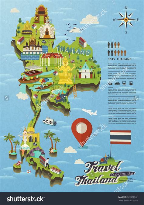 Thailand Map With Tourist Attractions Islands With Names