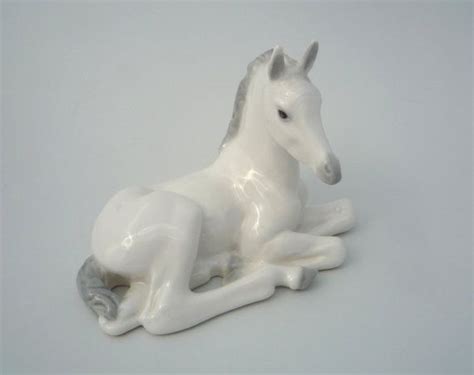 Vintage Lomonosov White Horse Made In Ussr Soviet Era Porcelain