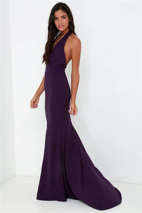 Purple Dress Maxi Dress Halter Dress Backless Dress 9800