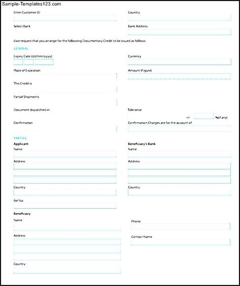 Simple Credit Form Application - Sample Templates - Sample Templates