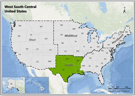 Map Of West South Central States United States Check The List Of Usa