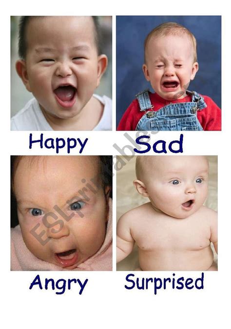 Baby Faces Showing Different Feelings Great For Teaching Toddlers And