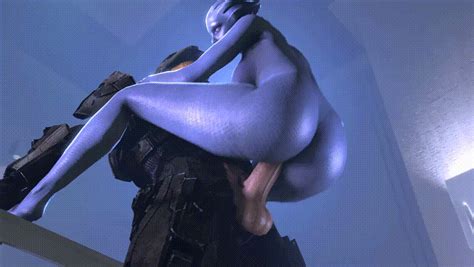 Rule 34 3d Alien Animated Armor Asari Ass Blue Skin Breasts Clothed