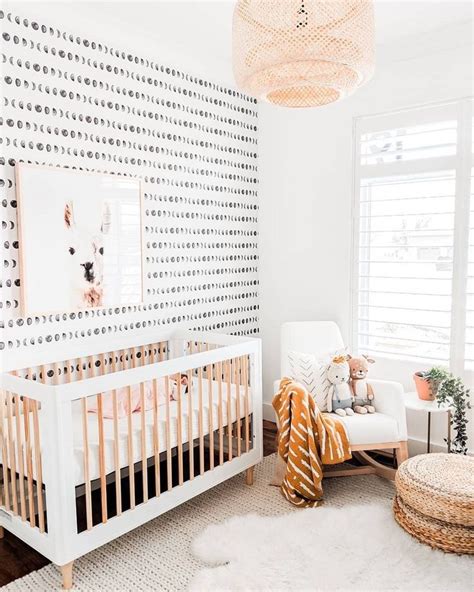 This Wallpaper And Crib Are A Match Made In Nursery Heaven Tap Image