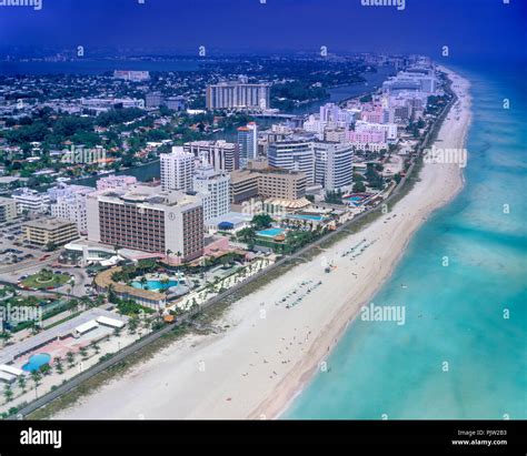 1992 Historical Aerial Miami Beach Miami Florida Usa Stock Photo Alamy