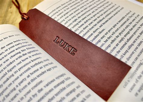 leather bookmark free personalization handmade leather etsy