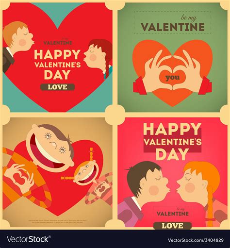 Valentines Day Posters Set Royalty Free Vector Image