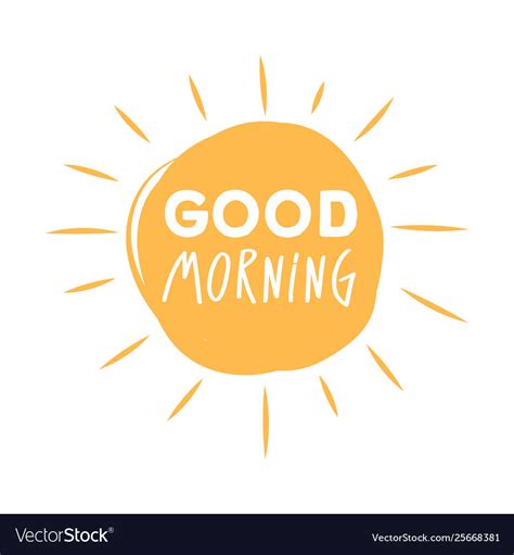 Good Morning Sunshine Symbol With Good Morning Vector Image