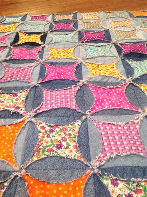 My circle denim and flannel quilt | Flannel quilt, Quilts, Flannel