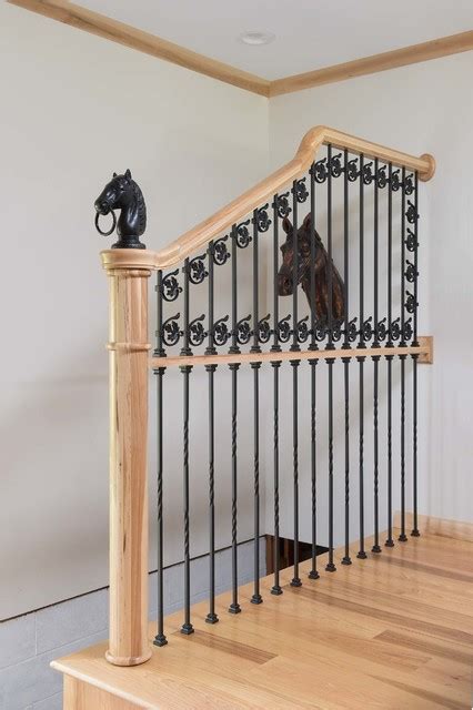 Horse Gate Iron And Railing Wall Eclectic Staircase Cleveland