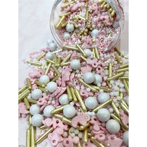 Cake N Bake Pink And Gold Baby Shower Edible Sprinkles Edibles From