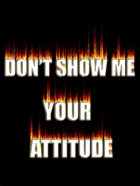 Please show me example sentences with attitude. Don't Show Me Your Attitude by Qureshi-Designerz on DeviantArt
