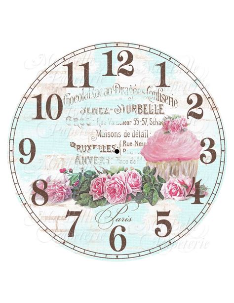 Clock Diy Shabby Chic Clock Face With Cupcake By Mabellepapeterie