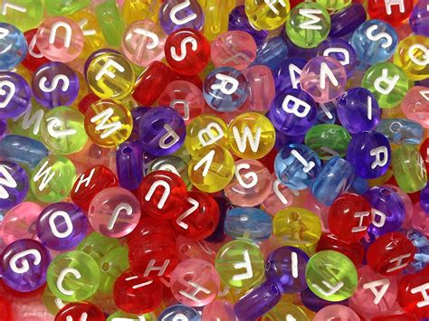 100pc 7mm Assorted Color Capital Alphabet Letter Beads Acrylic Beads