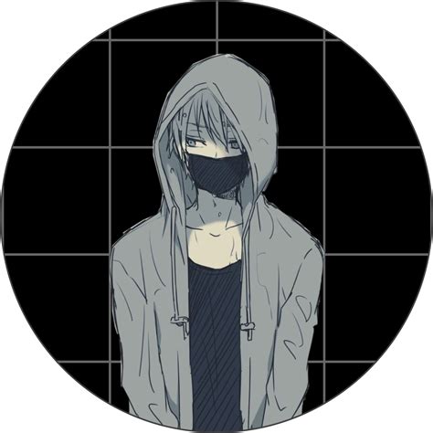 Boy Depressed Dark Grid Animeboy Sticker By Moonstarx3x