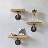 Reclaimed Wood And Pipe Shelves Pictures