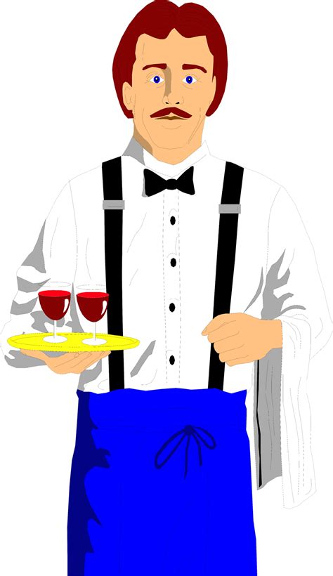 Waiter Free Stock Photo Illustration Of A Waiter With Wine