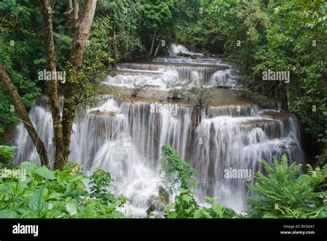 The Forth Tier Of Huai Mae Kamin Waterfall Called Chat Kaew Sri Sawad