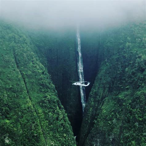 Kahiwa Falls Molokai Hi From An Mh 60s Raviation