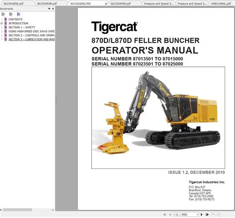 Tigercat 870D L870D Feller Buncher 87013501 87015000 Operator