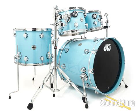 Dw 4pc Collectors Series Maple Drum Set Tiffany Blue