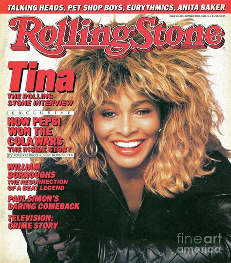 Tina Turner On The Cover Of Rolling Stone Tina Turner Rolling Stones Magazine