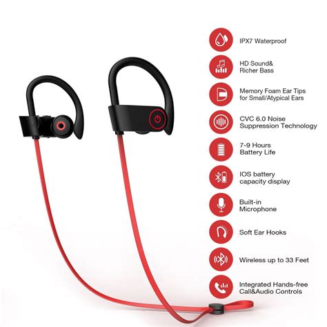 Otium Bluetooth Headphones Best Wireless Earbuds Ipx7 Waterproof Spor