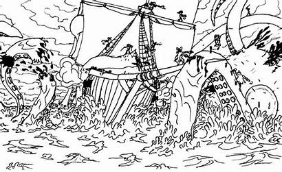 Coloring Pages Kraken Battle 1485 Ausmalen Gemerkt