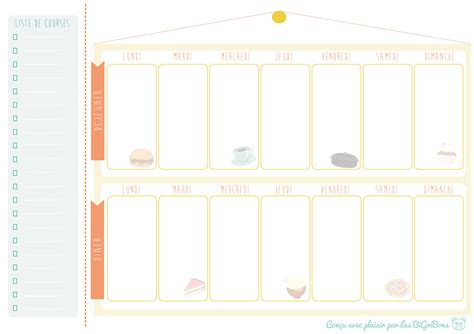 Then customize to your heart's content with modern fonts, graphics or your own images to create something truly original. Un Freebie pour la Cuisine | Planning vierge, Menu semaine et Modele de planning