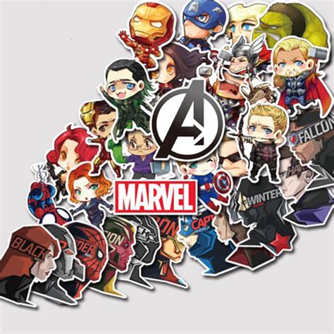 50pcs Marvel Avengers Sticker Suitcase Sticker Iron Man Sticker