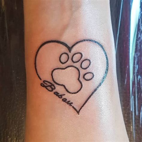 Top Heart Tattoo With Paw Print Latest Thtantai