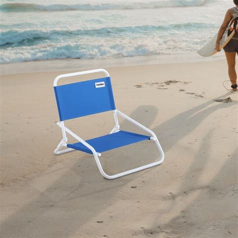 Outsider Polyester Blue Folding Beach Chair Carrying Straphandle Included In The Beach