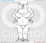 Fat Bikini Cartoon Belly Woman Clipart Outlined Squeezing Chubby Royalty Her Vector Djart Illustration Regarding Notes Quick sketch template