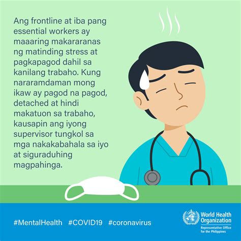 Read the guidelines at the traveler information page. COVID-19 at mental health | WHO Philippines