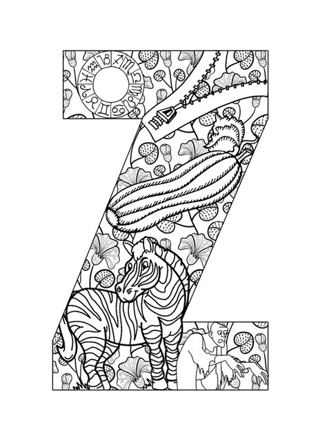 Zentangle Alphabet Coloring Pages Free Coloring Pages Alphabet