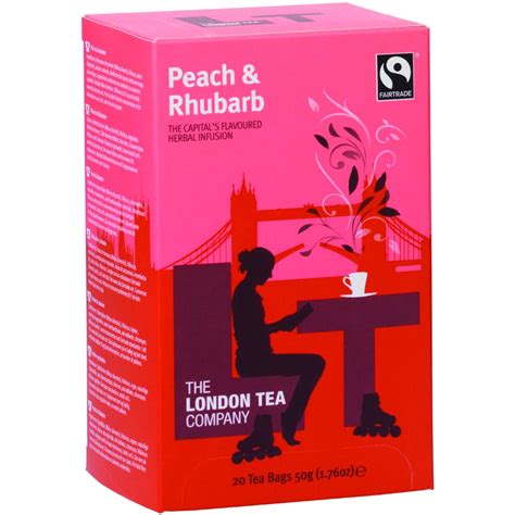 London Tea Company Fairtrade Peach And Rhubarb Tea 20 Bags The London