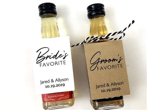 Mini Bottle Tags Custom Alcohol Ts Wedding Guest Favors Set Of