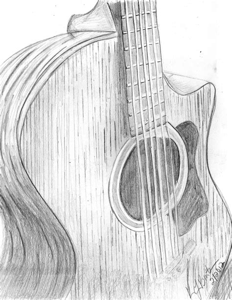Guitar Drawing By Karen Leigh Burton Guitar Drawing Guitar Art My