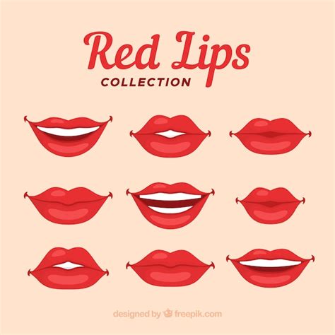 Beautiful Lips Set Free Vector