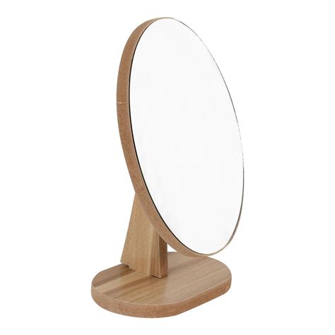 Shop Zil Al Taif Zat Oval Design Wooden Mirror With Stand Wooden